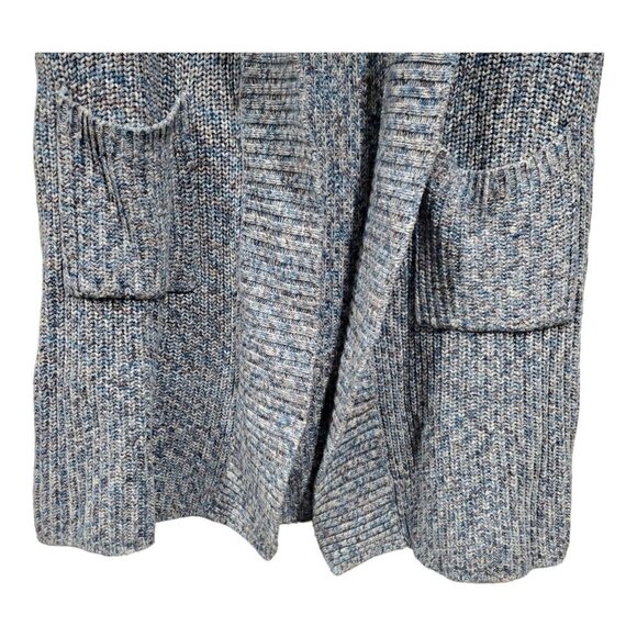 CAbi Napa Blue Marled Knit Open Front Long Duster Cardigan Sweater Vest Size S - Picture 3 of 12